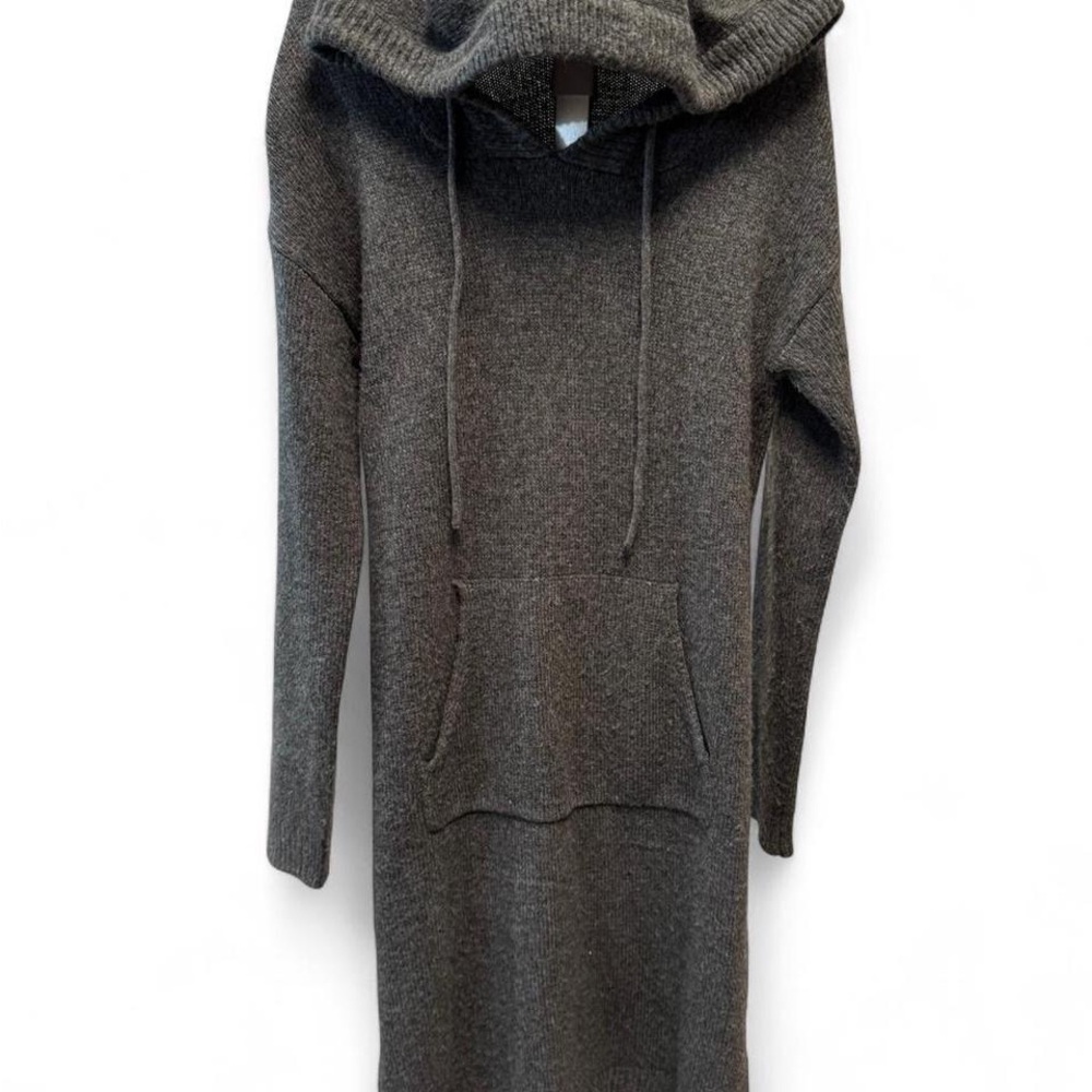 Elegant Charcoal Long Sleeve Knit Dress